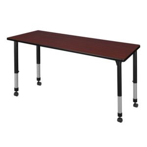 Regency 72 x 24 in. Height Adjustable Mobile Classroom Activity Table- Mahogany