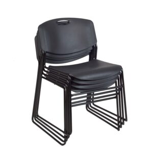 Regency 4400BK4PK Zeng Stack Chair, Black - Pack of 4