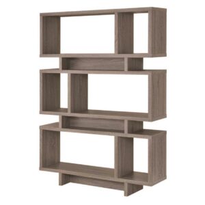 Reid 3-tier Geometric Bookcase Weathered Grey