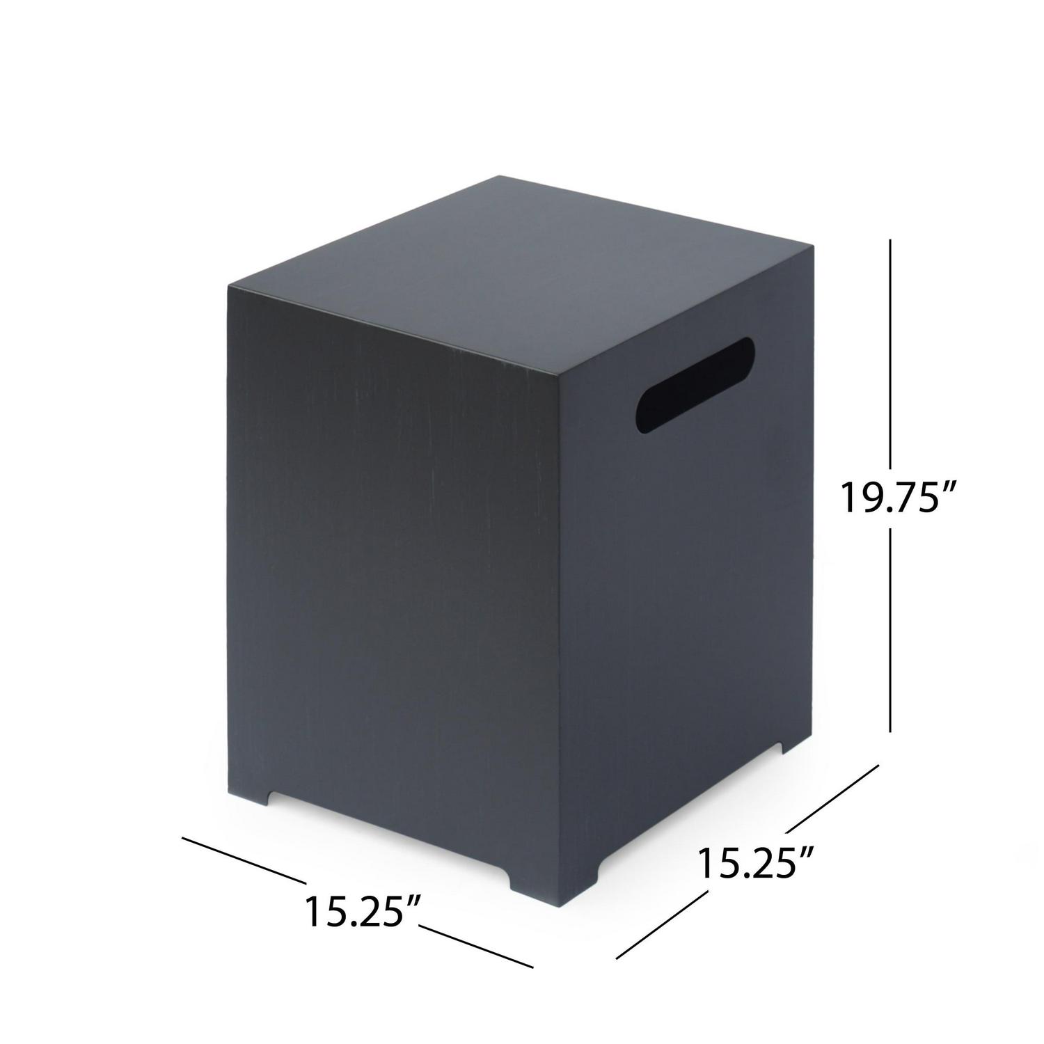 Reign Outdoor Rectangular Iron Gas Fire Pit , Dark Grey - Image 3