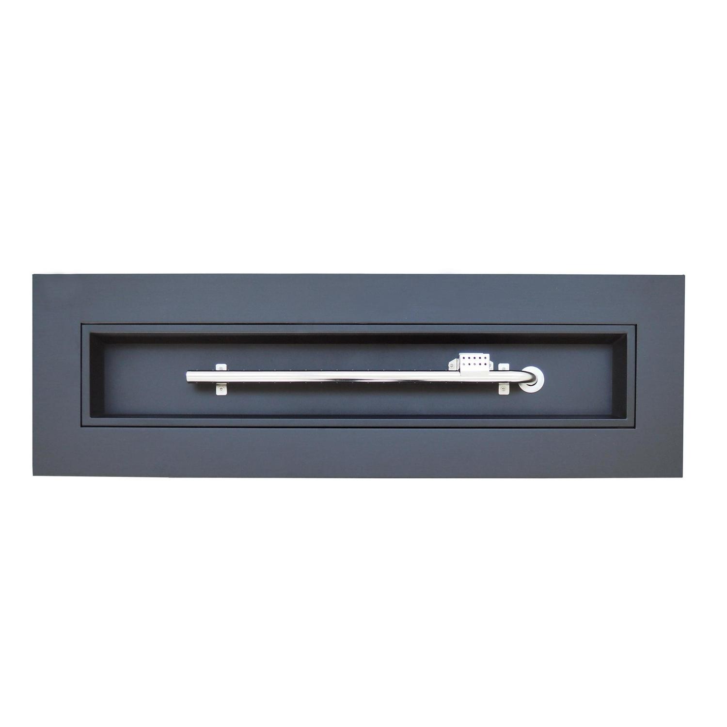 Reign Outdoor Rectangular Iron Gas Fire Pit , Dark Grey - Image 9