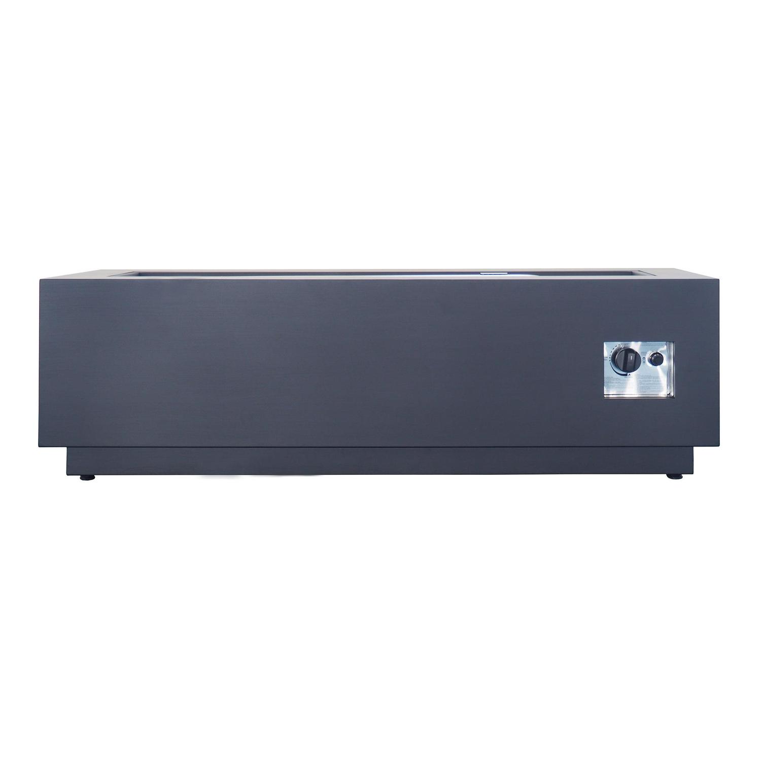 Reign Outdoor Rectangular Iron Gas Fire Pit , Dark Grey - Image 7