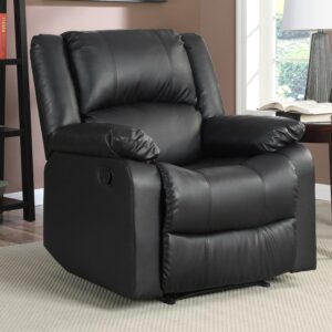 Relax-A-Lounger Warren Faux Leather Manual Recliner, Black