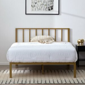 Rest Haven Bandon Metal Platform Bed with Headboard, Twin, Gold