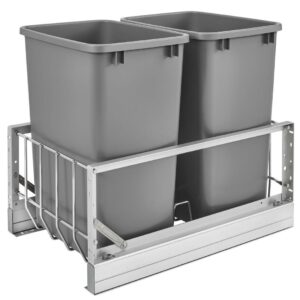 Rev-A-Shelf 5349-18DM-217 Double 35 Quart Pullout Cabinet Waste Container