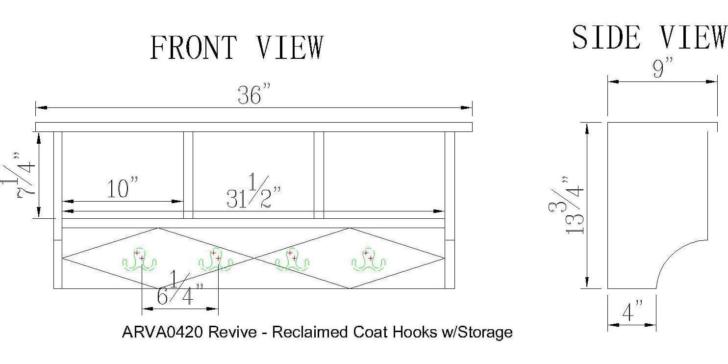 Revive Storage Coat Hook with Bench Set - Image 3