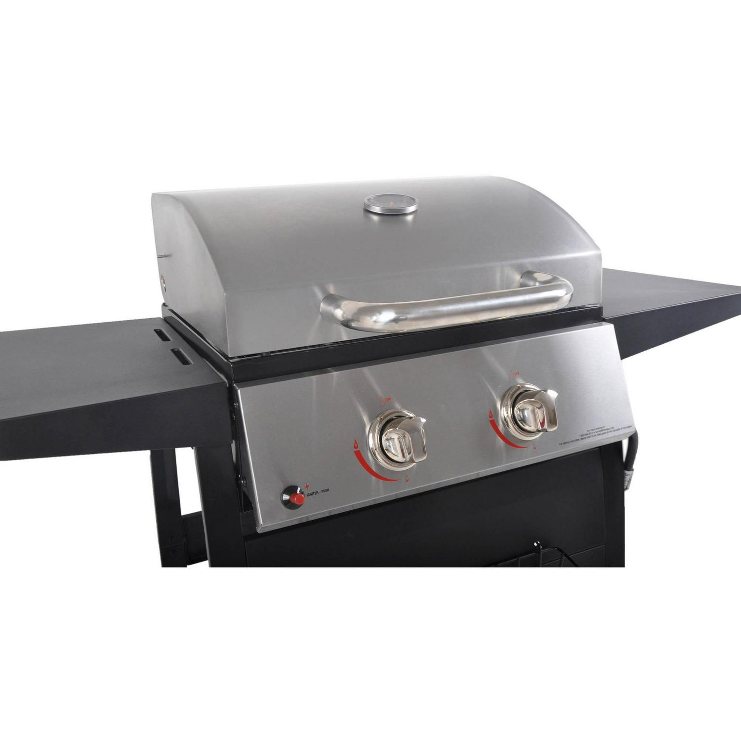 RevoAce 2-Burner Space Saver Propane Gas Grill, Stainless and Black, GBC1705WV, New - Image 3