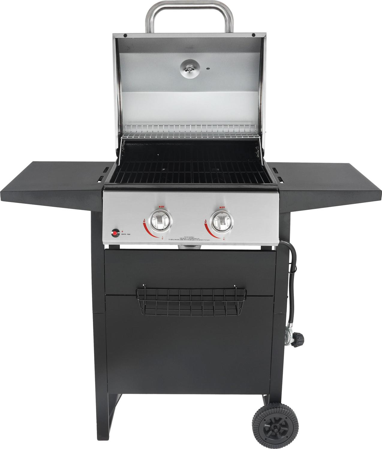 RevoAce 2-Burner Space Saver Propane Gas Grill, Stainless and Black, GBC1705WV, New - Image 6
