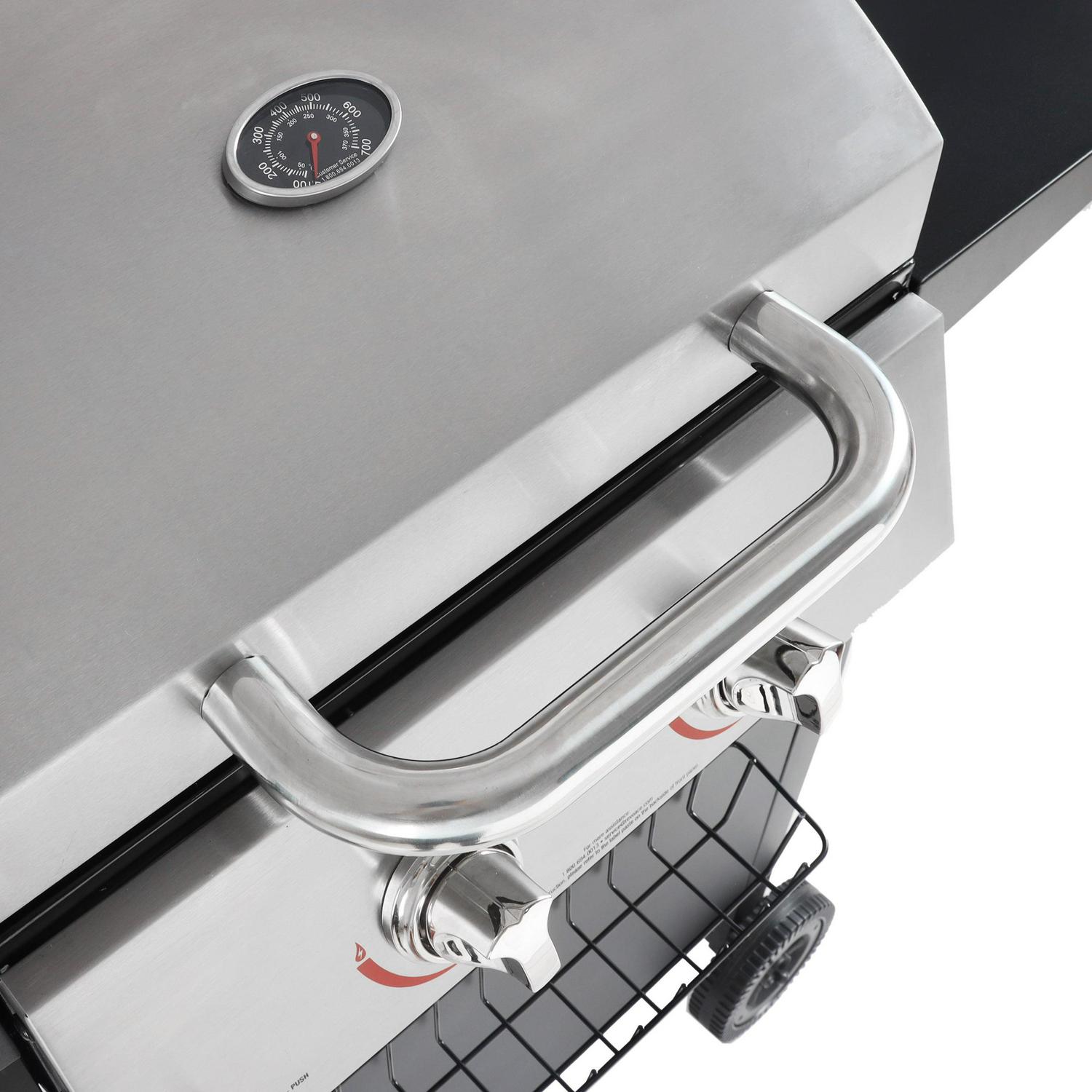 RevoAce 2-Burner Space Saver Propane Gas Grill, Stainless and Black, GBC1705WV, New - Image 8