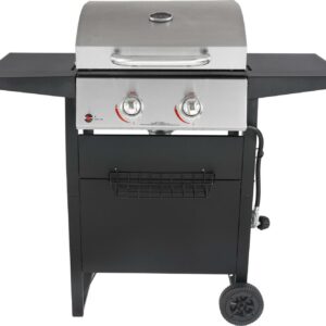 RevoAce 2-Burner Space Saver Propane Gas Grill, Stainless and Black, GBC1705WV, New