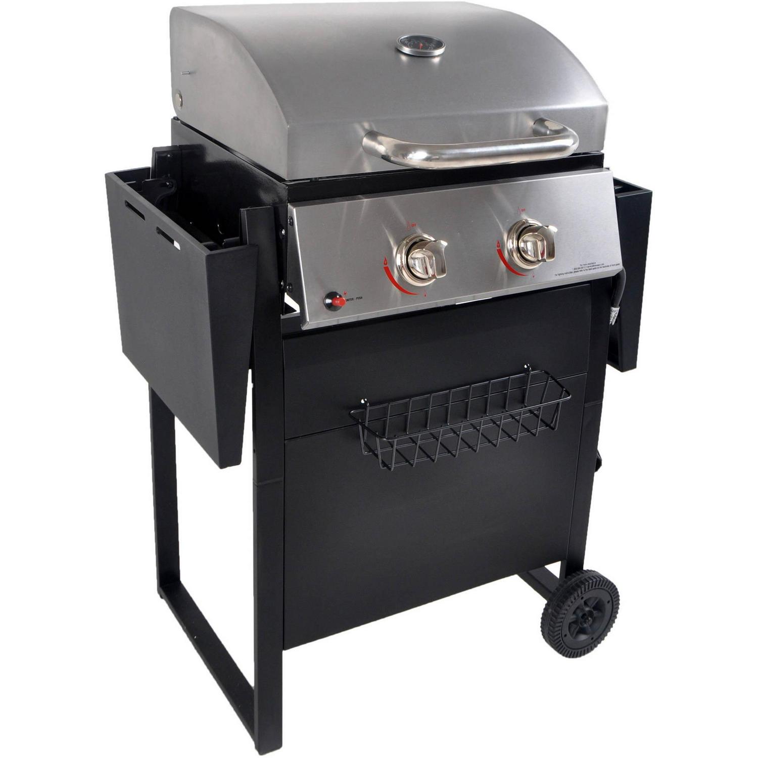 RevoAce 2-Burner Space Saver Propane Gas Grill, Stainless and Black, GBC1705WV, New - Image 4