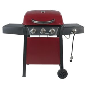 RevoAce 3 Burner Propane Gas Grill Including a Side Burner, Red Sedona, GBC1729WRS, New