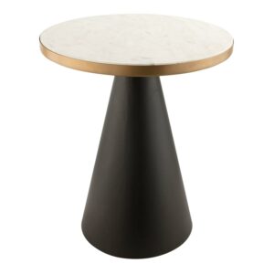 Richard Round White Marble Side Table by TOV Furniture