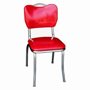 Richardson Seating Handle Back Diner Chair with 1" Pulled Seat-Color:Cracked Ice Red
