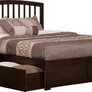 Richmond Platform Bed with Flat Panel Foot Board and 2 Urban Bed Drawers in Multiple Colors and Sizes