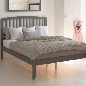 Richmond Queen Platform Bed with Open Foot Board in Grey