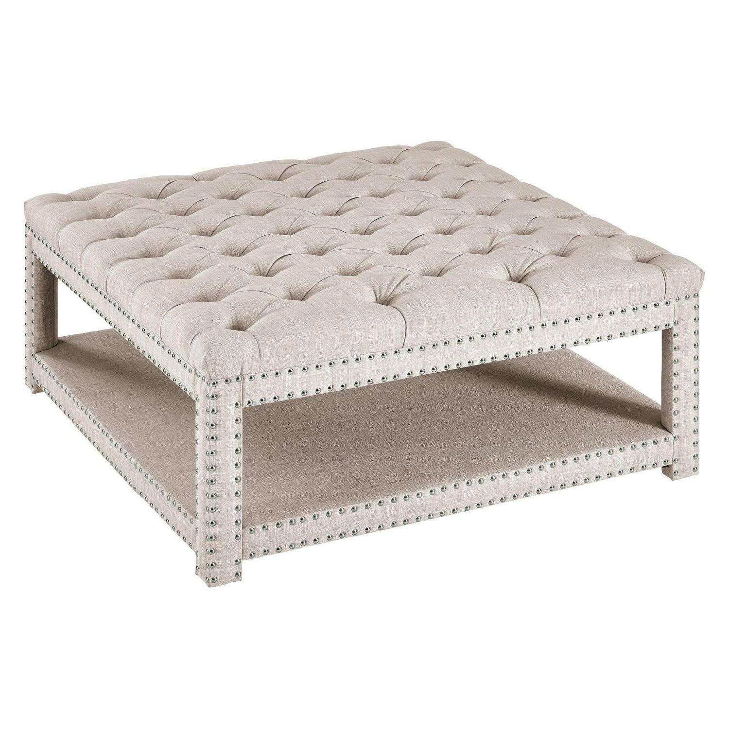 Right2Home Modern Nailhead Tufted Cocktail Ottoman - Image 3
