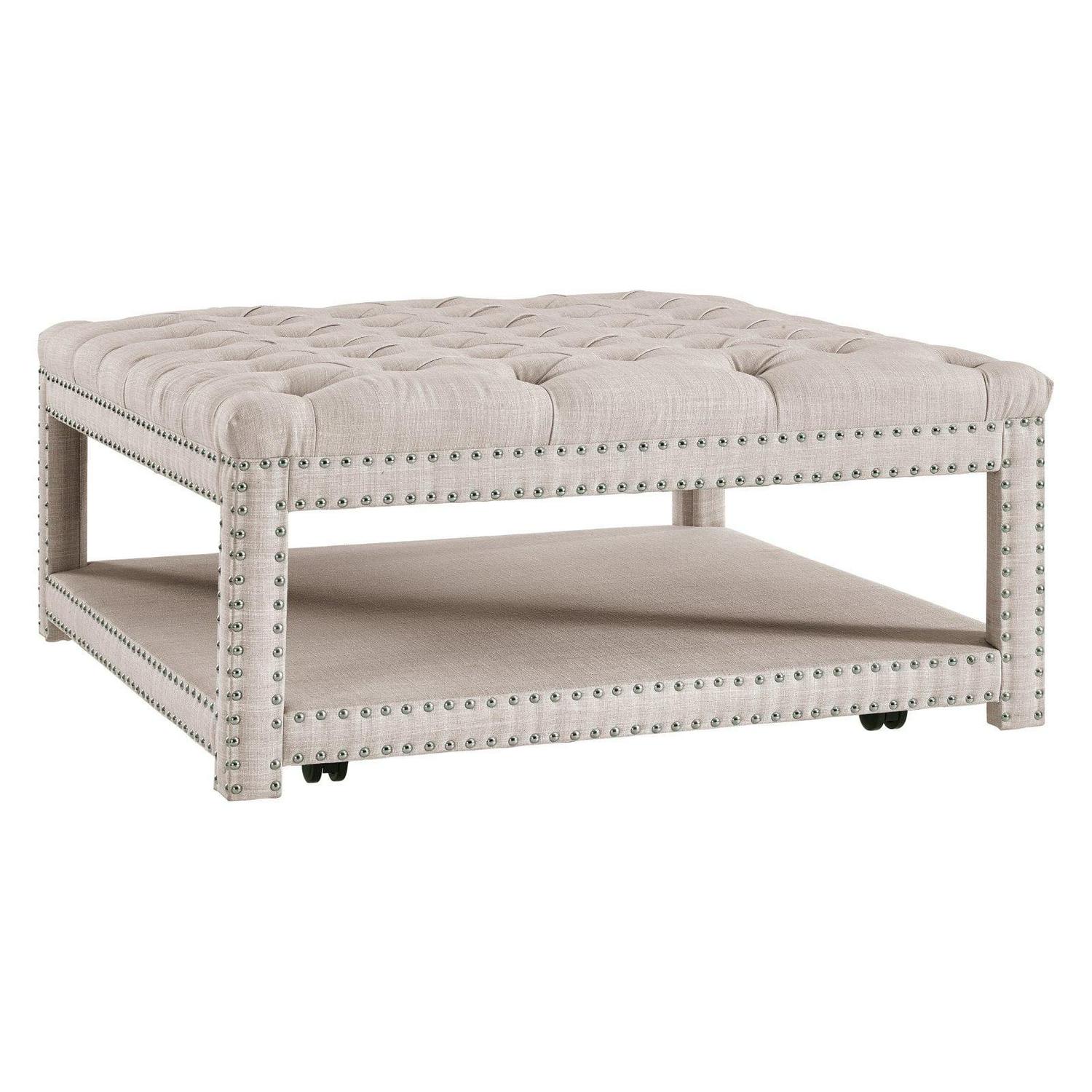 Right2Home Modern Nailhead Tufted Cocktail Ottoman - Image 11