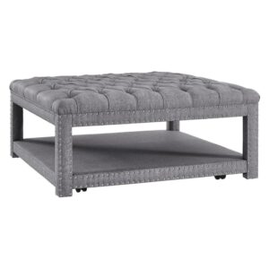 Right2Home Modern Nailhead Tufted Cocktail Ottoman
