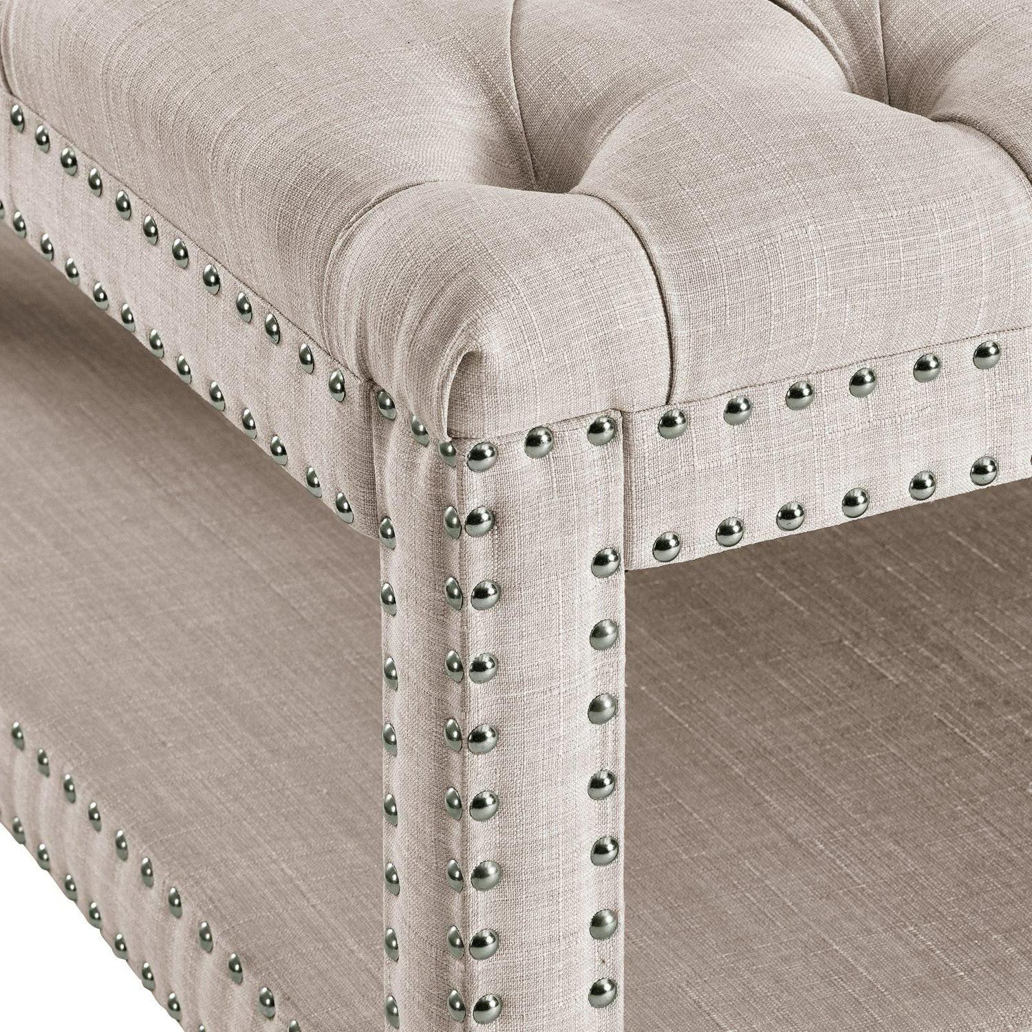 Right2Home Modern Nailhead Tufted Cocktail Ottoman - Image 4