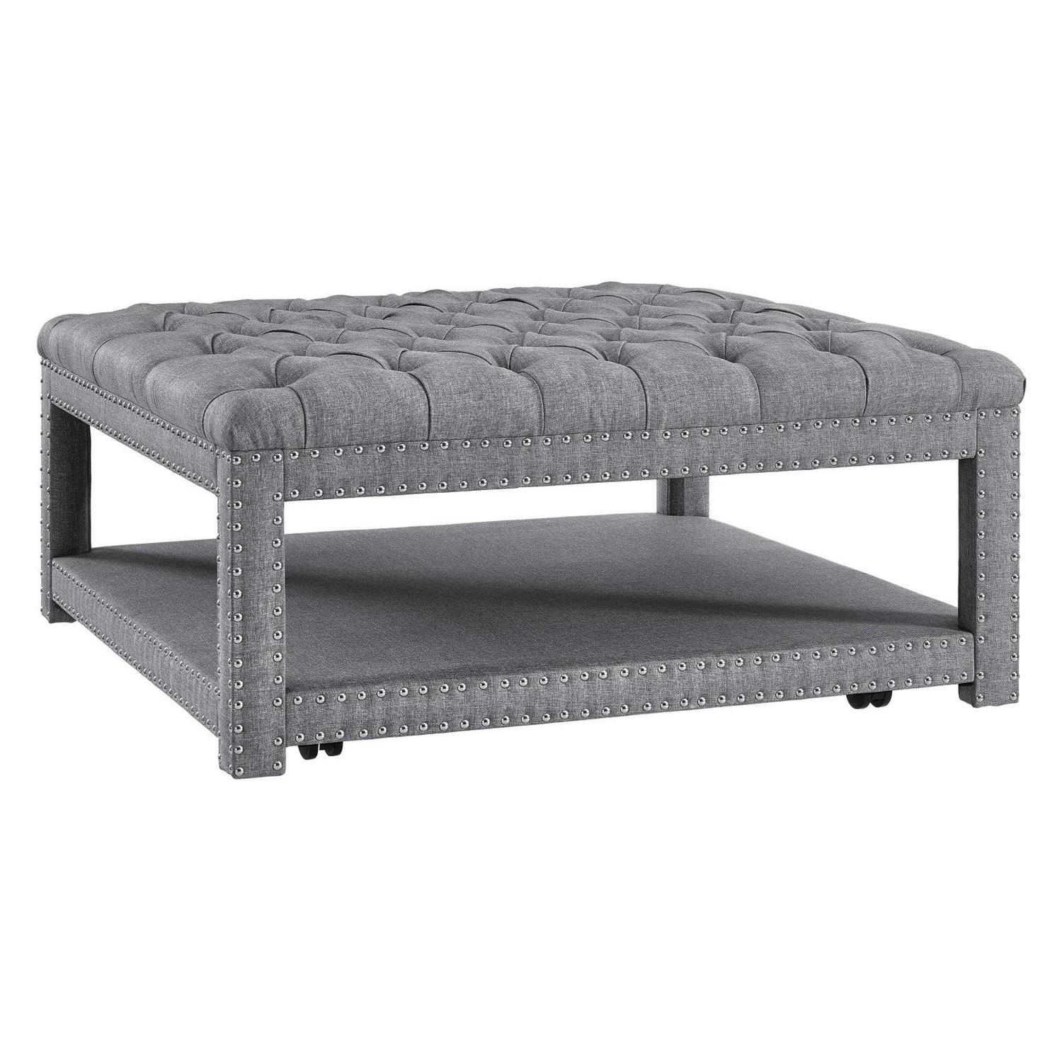 Right2Home Modern Nailhead Tufted Cocktail Ottoman - Image 6