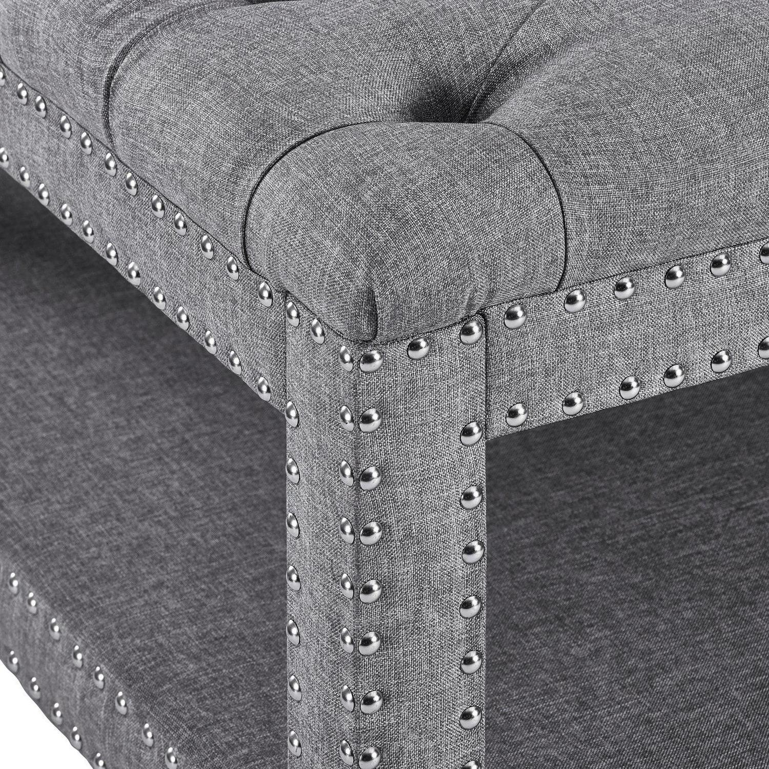 Right2Home Modern Nailhead Tufted Cocktail Ottoman - Image 8