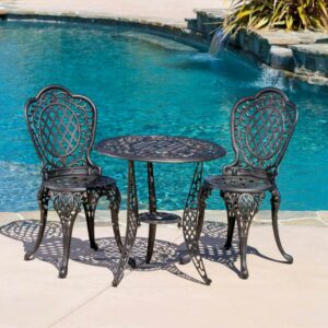 Ritter Aluminum 3 Piece Round Bistro Set