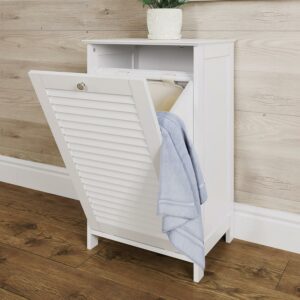 RiverRidge Ellsworth Tilt-Out Laundry Hamper Cabinet with Cloth Storage Bag - White