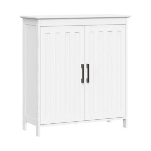 RiverRidge Monroe 2-Door Bathroom Linen Storage Cabinet and Laundry Shelf Organizer- White