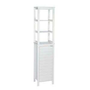 RiverRidge Madison Tall Bathroom Storage Linen Cabinet Organizer with Door - White
