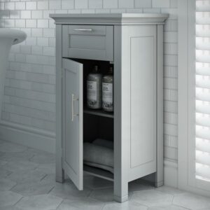 RiverRidge Somerset 1-Door Bathroom Laundry Storage Cabinet with Adjustable Shelf - Gray
