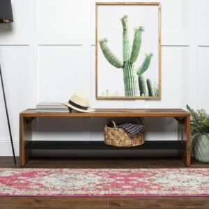 Walker Edison Roastam Storage Bench, Brown