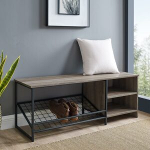 River Street Designs 2-Tier Shoe Adjustable Rack, Steel and Metal, Gray