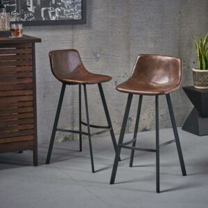 Noble House Indoor River Street Designs Baker Brown Barstools