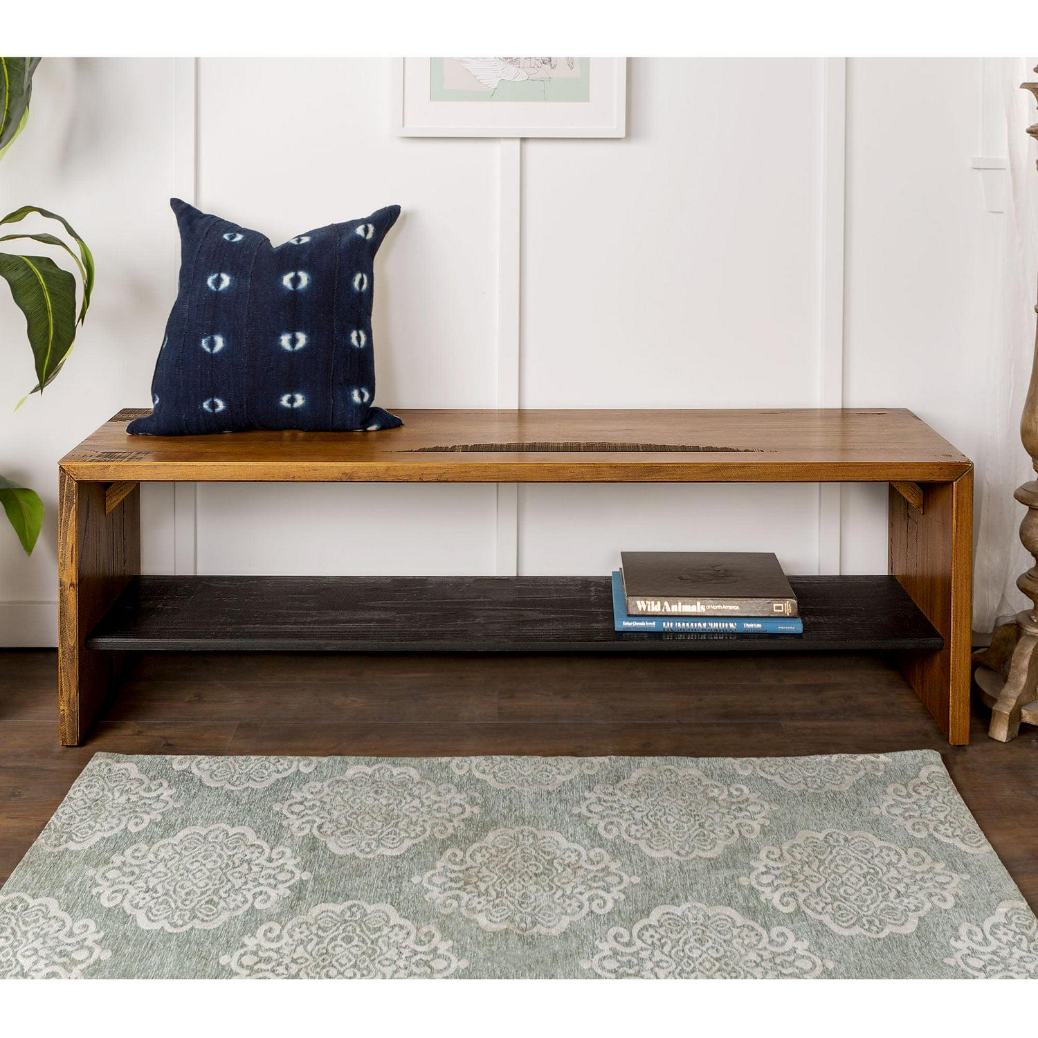 Walker Edison Roastam Storage Bench, Brown - Image 4