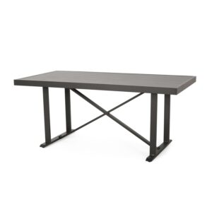 River Street Designs Middleton Outdoor Aluminum Dining Table, Gray