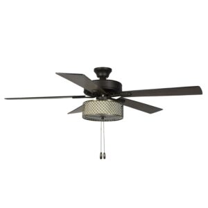 River of Goods 52" Gloria Bronzed Wave LED Ceiling Fan with Light