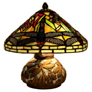 River of Goods Mini Dragonfly Stained Glass Table Lamp