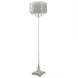 River of Goods Monroe Crystal and Polished Nickel 60.5" Floor Lamp