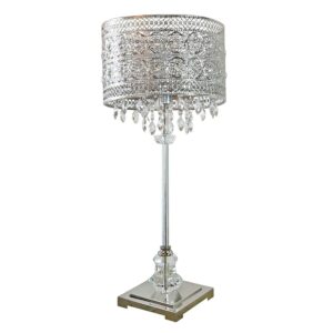 River of Goods Monroe Crystal and Polished Nickel 28.75" Buffet Table Lamp