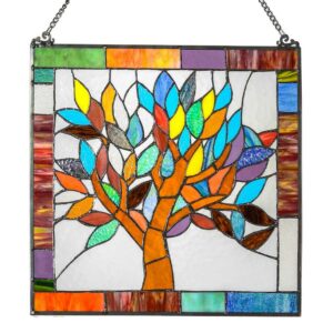 River of Goods Tiffany Style Mystical World Tree Stained Glass 18-inch Window Panel - M
