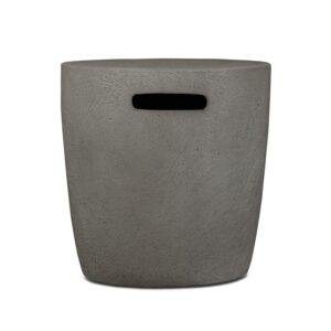 Real Flame Riverside Round Propane Tank Cover in Glacier Gray