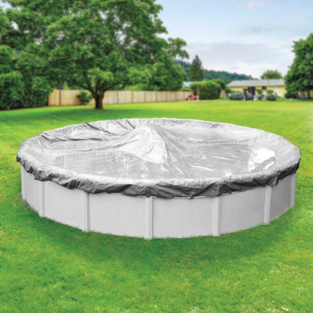 Robelle 10-Year Dura-Guard Silver Round Winter Pool Cover, 30 ft. Pool - Image 4