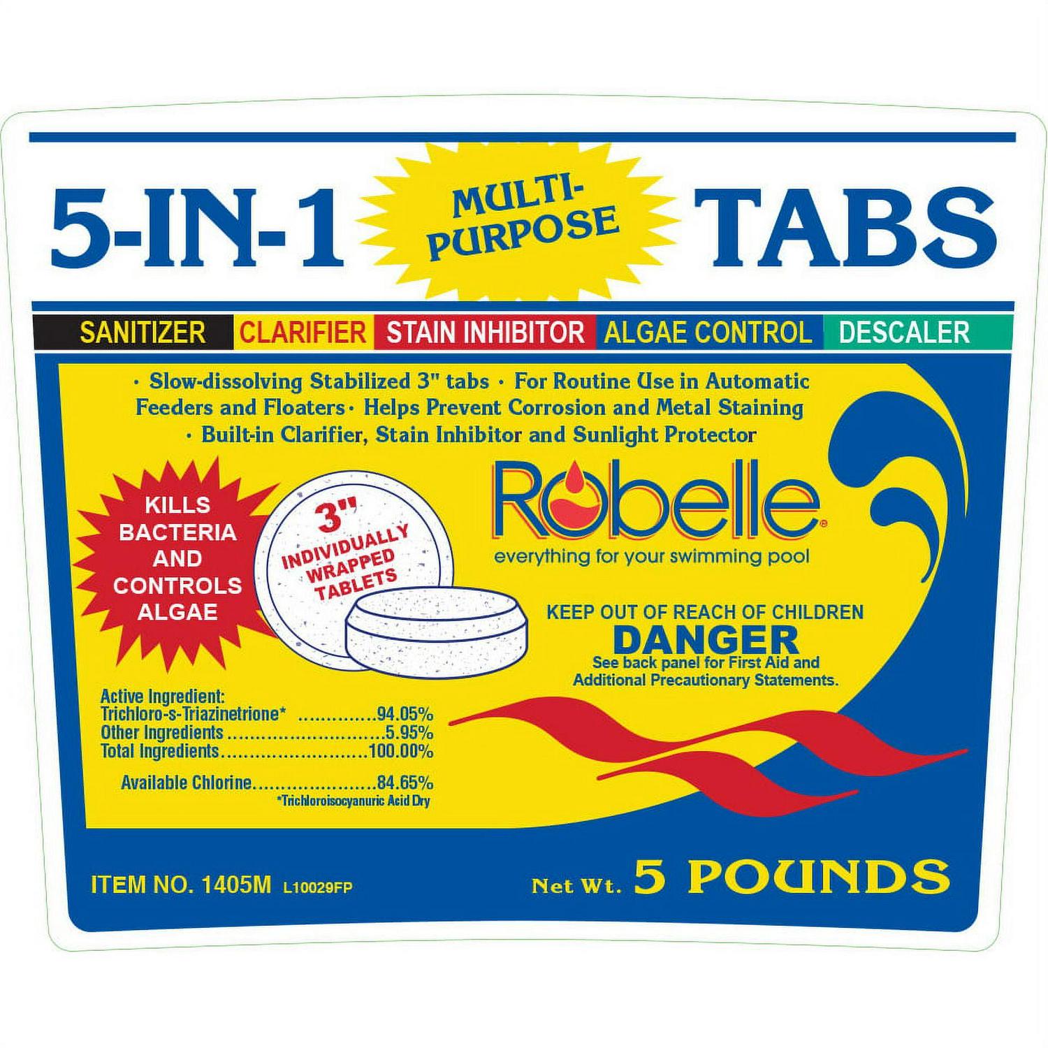 Robelle 5-In-1 Swimming Pool Multi-Purpose 3" Chlorinating Tabs - Image 2