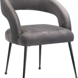 Rocco Grey Open Back Velvet Dining Chair by TOV Furniture