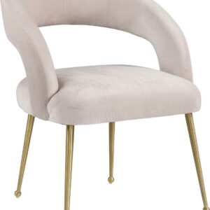 Rocco Open Back Blush Velvet Dining Chair by TOV Furniture