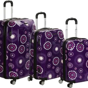 Rockland 20” Unisex 3-Piece Hardside Luggage Set, Polycarbonate, Black