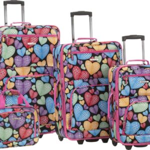Rockland Luggage Jungle 4 Piece Softside Expandable Luggage Set F125