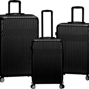 Rockland Luggage Pista 3 Piece Hardside ABS Non-Expandable Luggage Set, F239