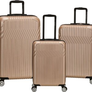 Rockland Luggage Pista 3 Piece Hardside ABS Non-Expandable Luggage Set, F239